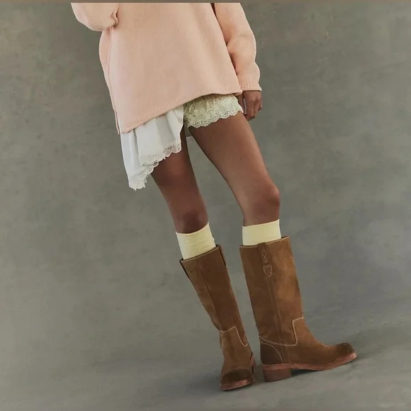 FREE PEOPLE Blaze Pull On Boots in Toffee Suede - Picture 2 of 14